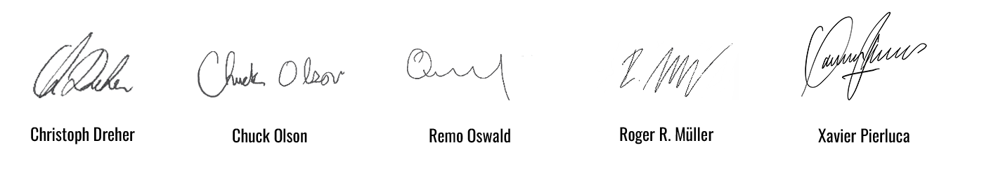 Signatures of the Management Team